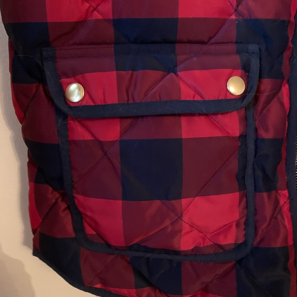 J.Crew Plaid Zip Up Vest Sz Medium - Picture 3 of 9